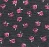 Tela pajarita gris oscura con rosas