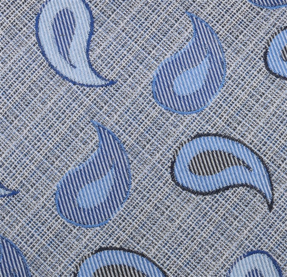 TELA CORBATA SEDA NATURAL CACHEMIR AZUL