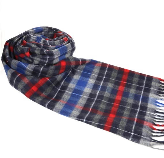 Bufanda Cuadros Gris, Azul y Rojos