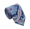 Corbata Seda Azul Celeste y Marino Paisley